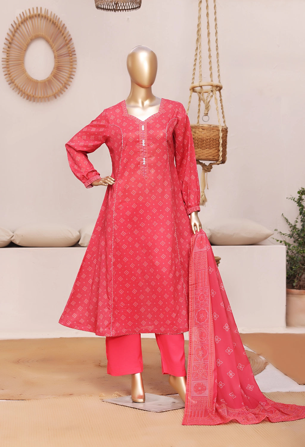 BinSaeed Printed Frock LSM323