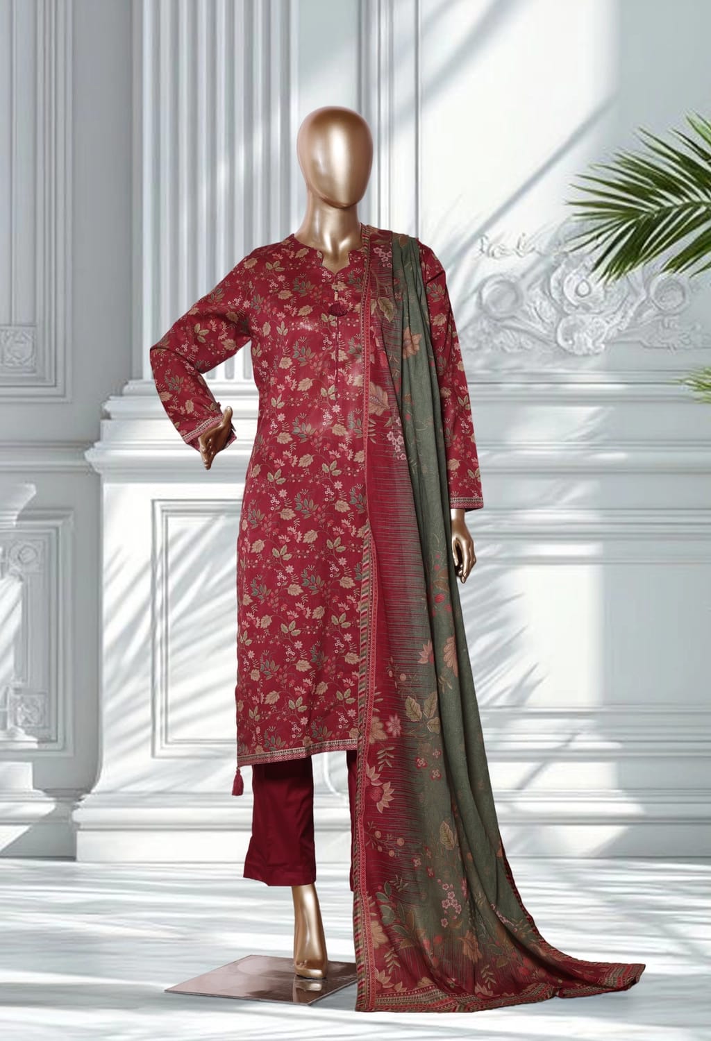 Binsaeed Lawn Printed 3pc (LSM102)