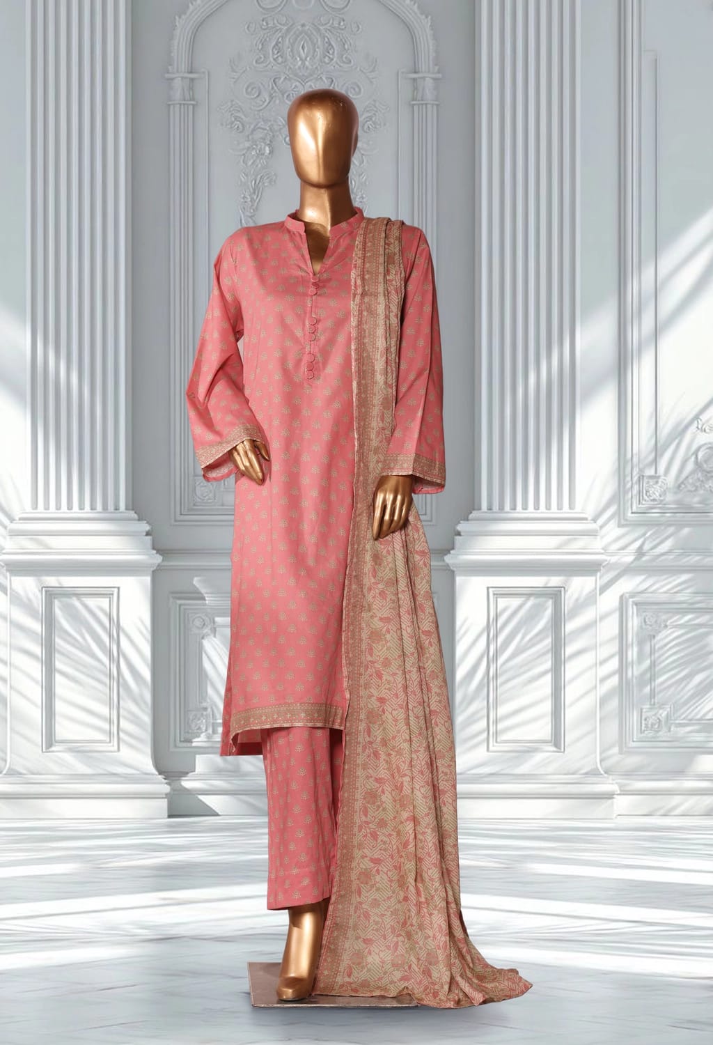 Binsaeed Lawn Printed 3pc (LSM125)