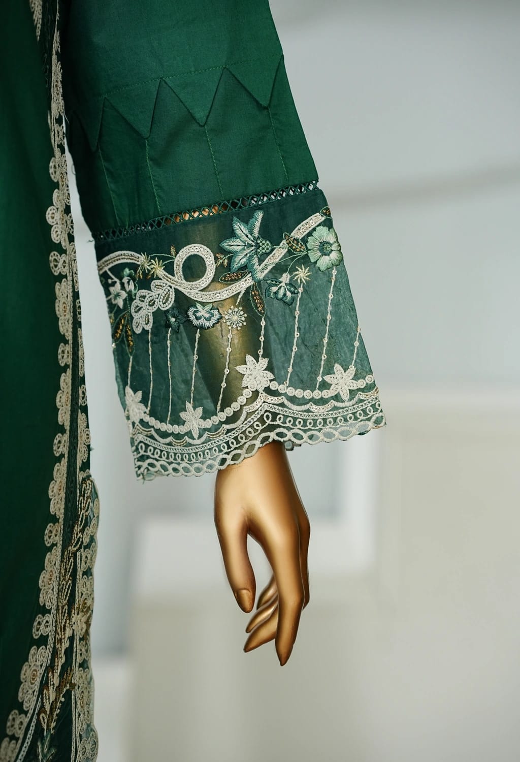 Bin saeed Stithed Plain Cotton 3pc (D 003-B)