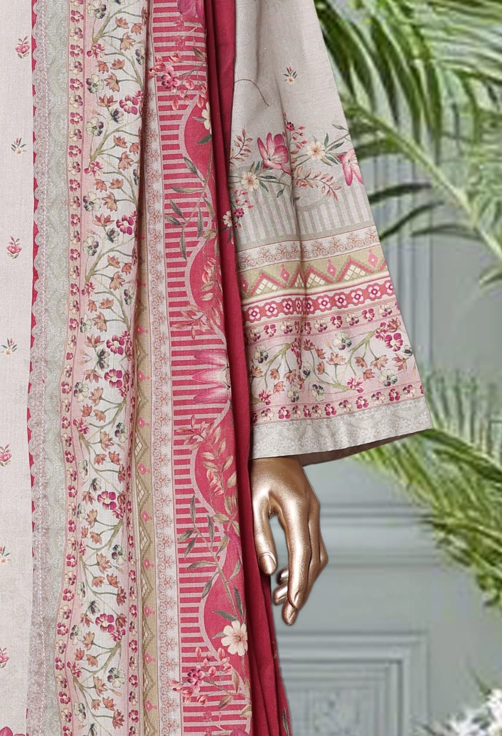 Binsaeed Lawn Printed 3pc (LSM026)