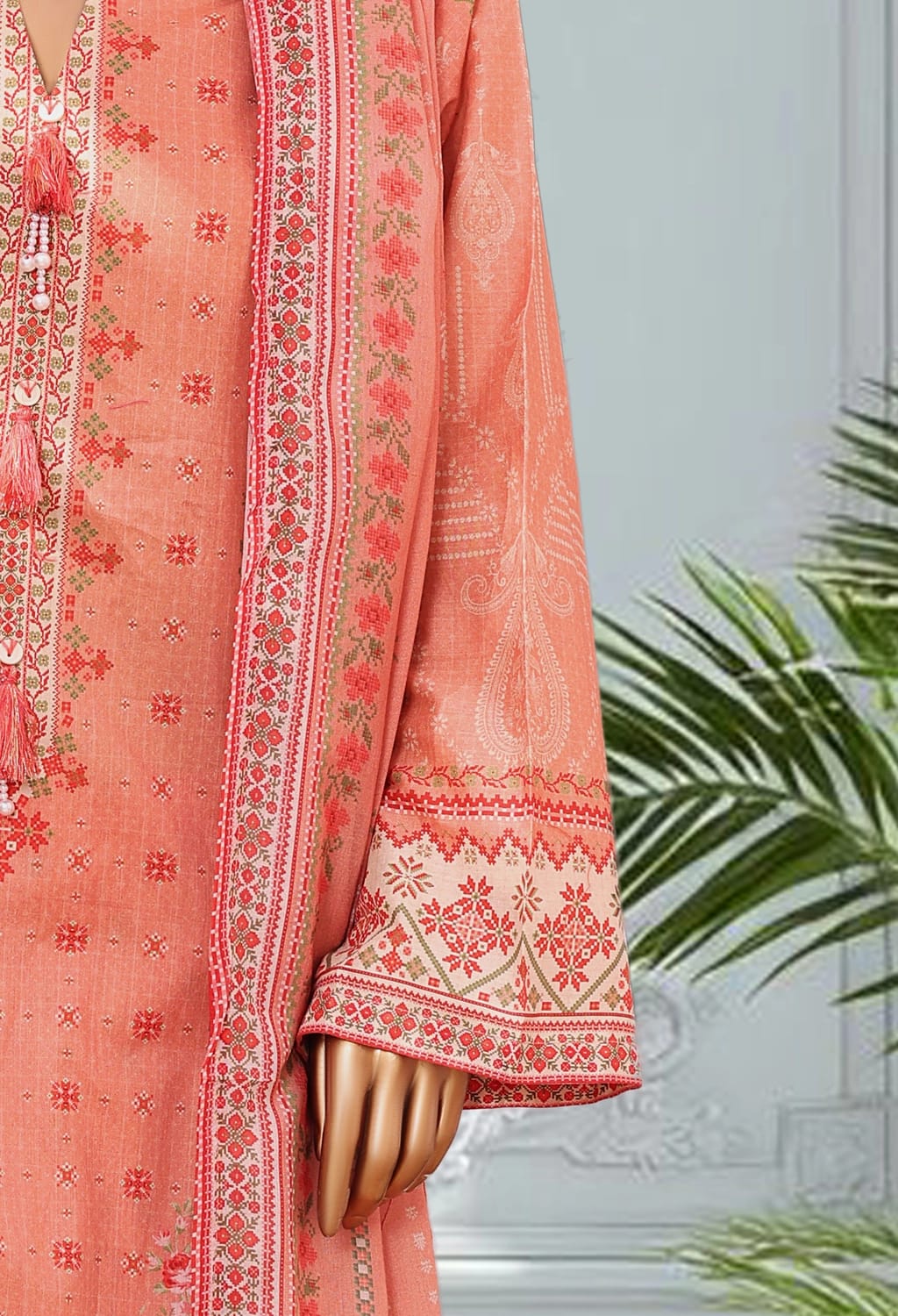 Binsaeed Lawn Printed 3pc (LSM063)