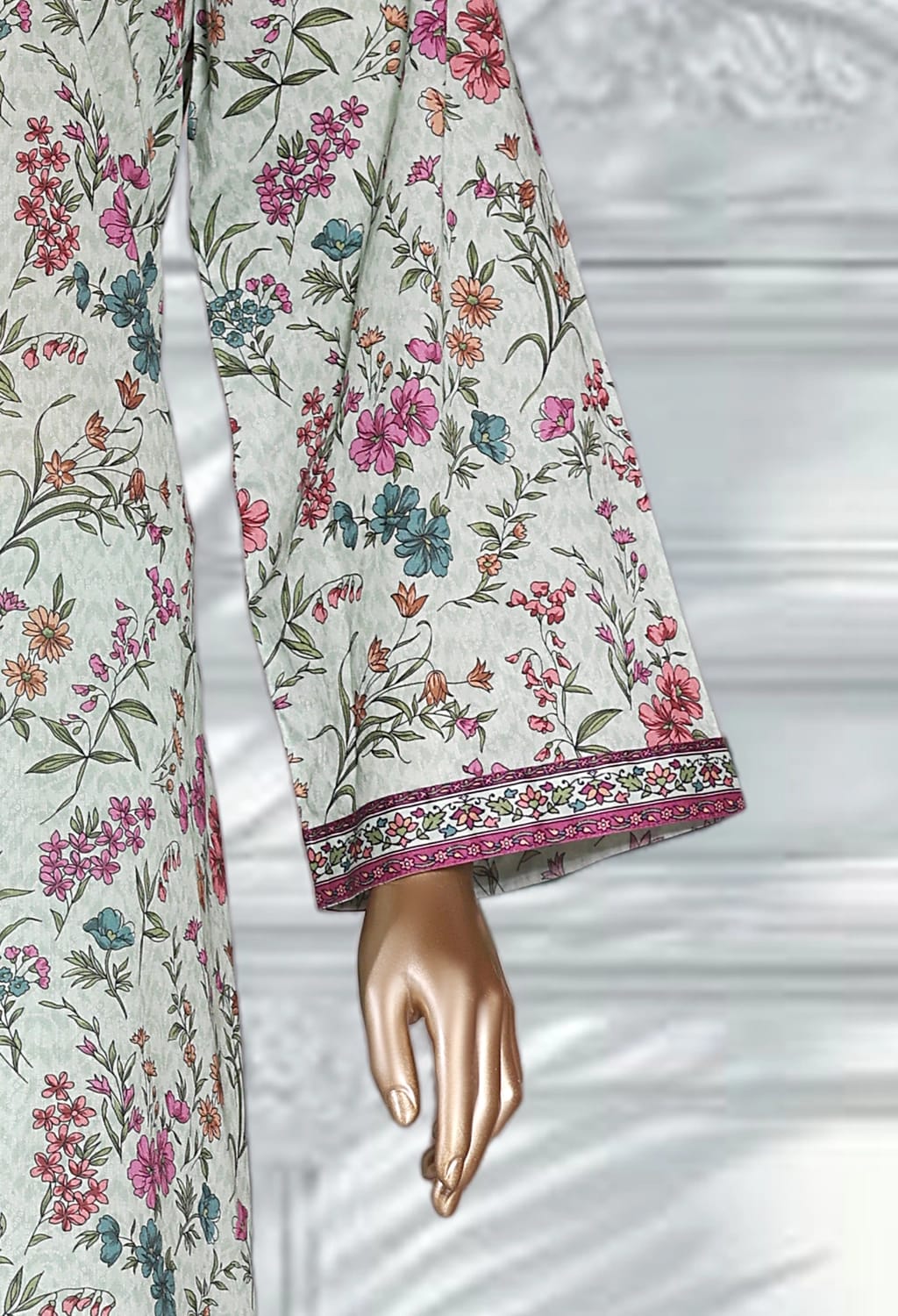 Binsaeed Lawn Printed 3pc (LSM077)