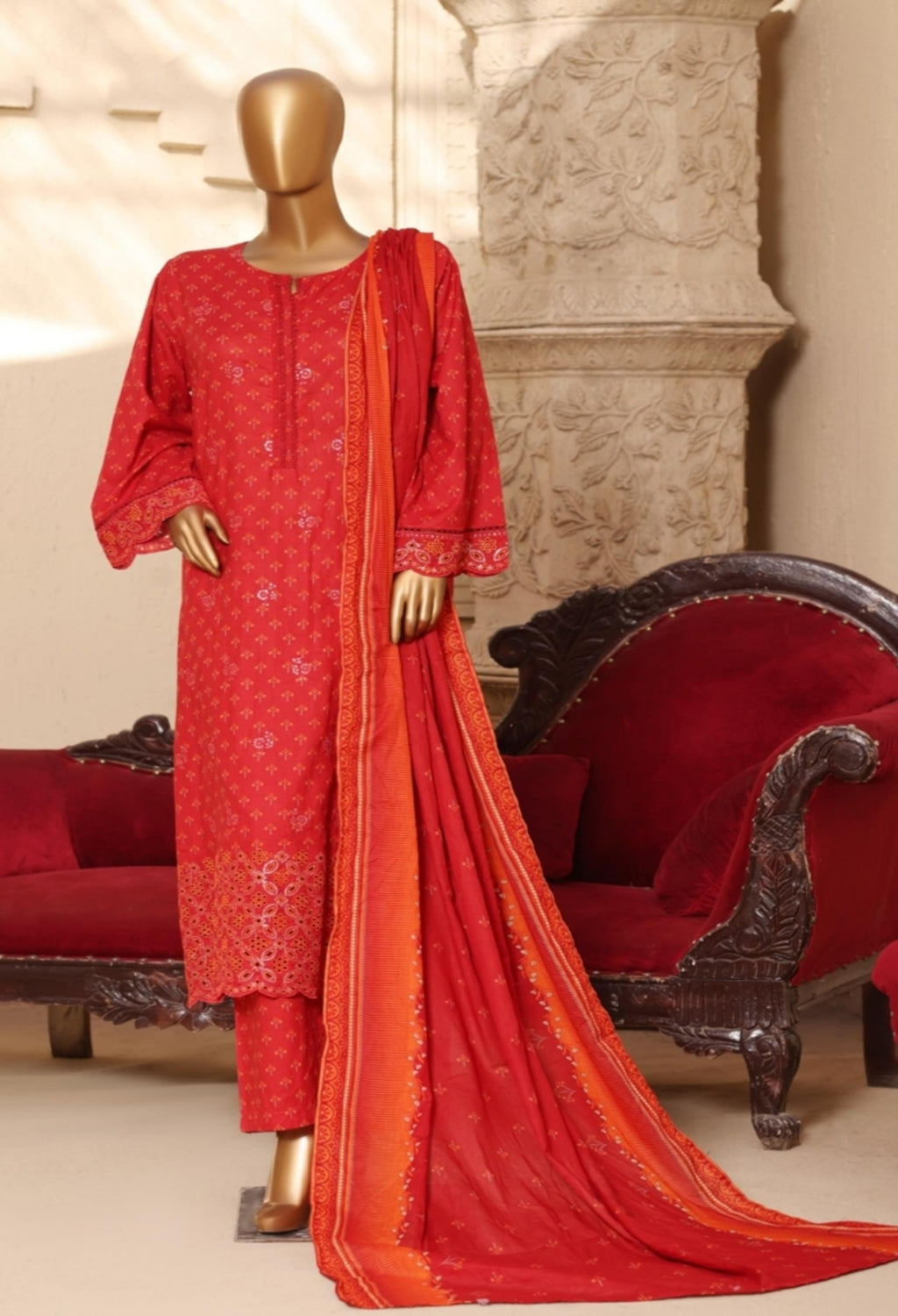 BIN SAEED EXCLUSIVE EMBROIDERED 3PC LSM 0288