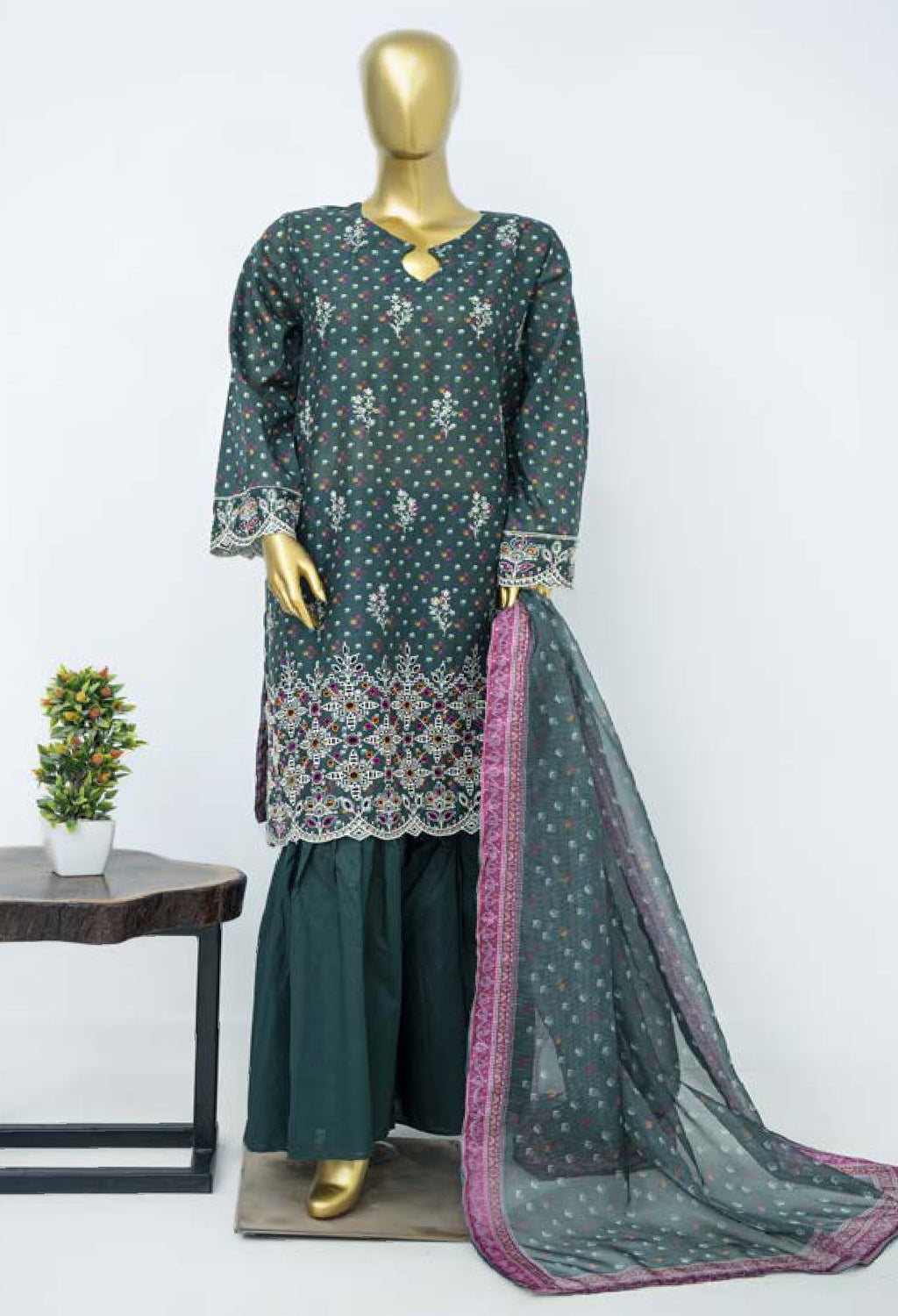 BIN SAEED EXCLUSIVE EMBROIDERED 3PC COLLECTION 09