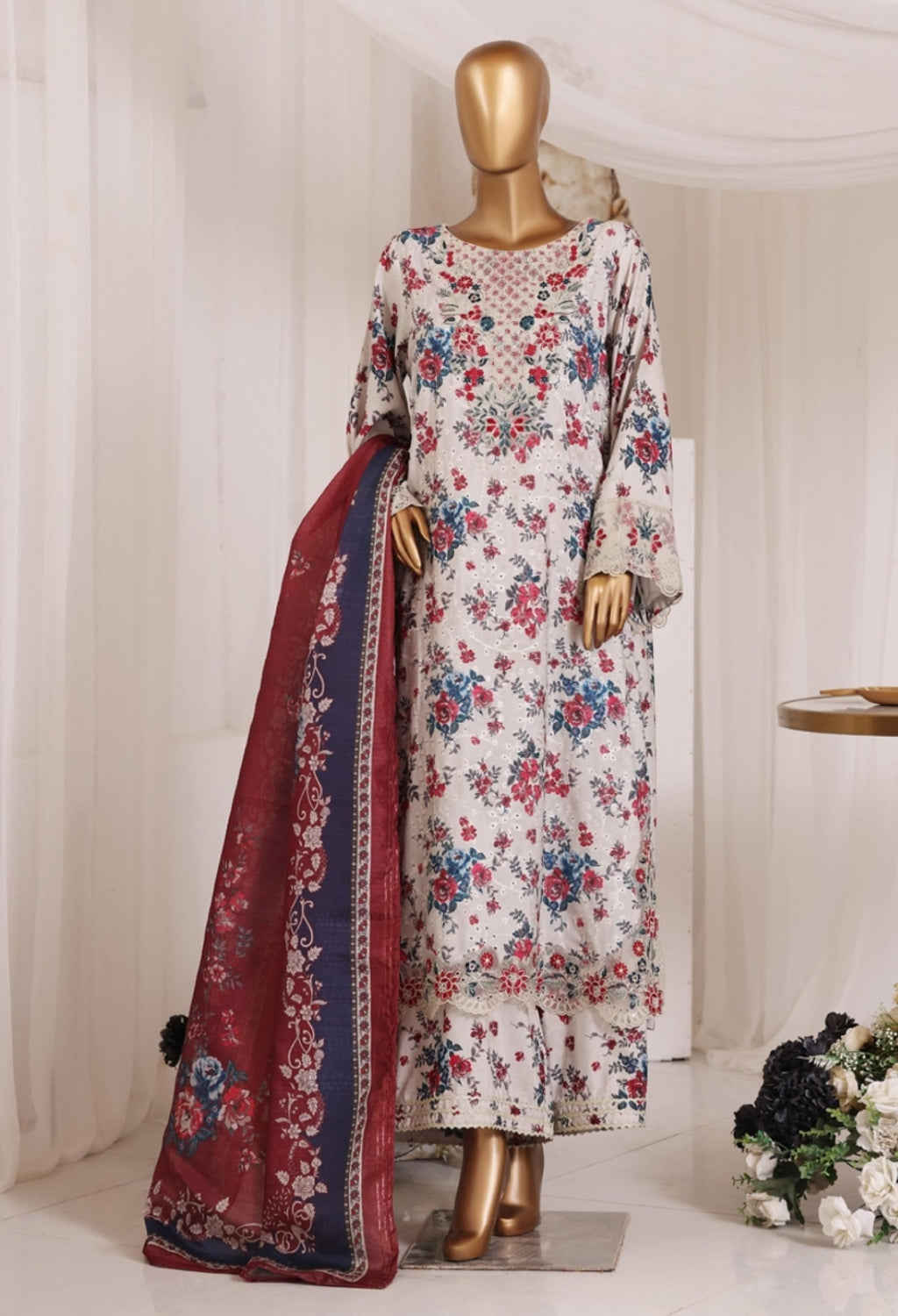 BIN SAEED LUXURY CHIKANKARI & CUTWORKKARI 3PC COLLECTION 02