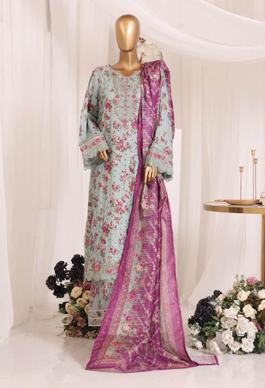 BIN SAEED LUXURY CHIKANKARI & CUTWORKKARI 3PC COLLECTION 05