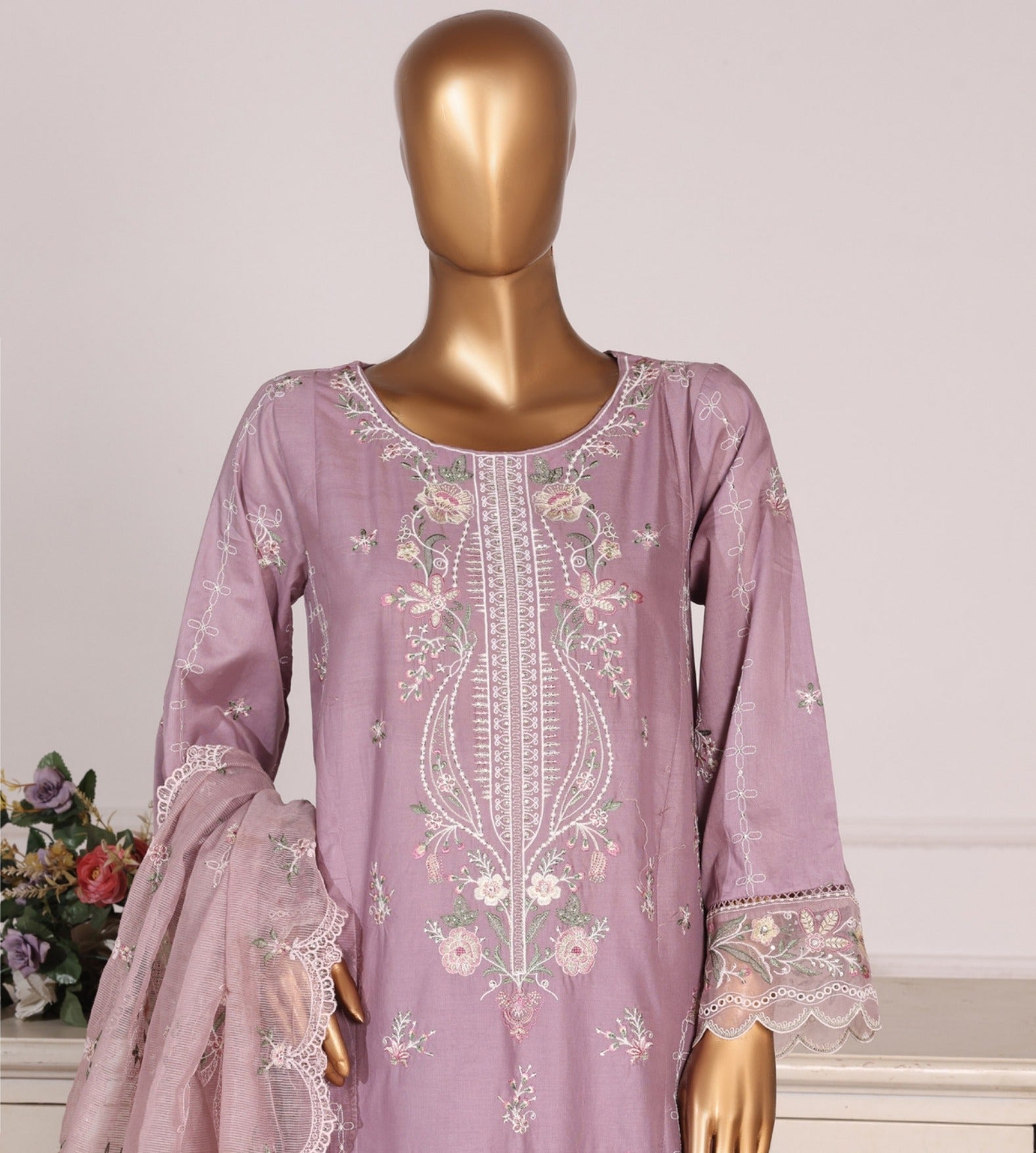 Binsaeed Lawn Embroided 3pc (D2512-A)