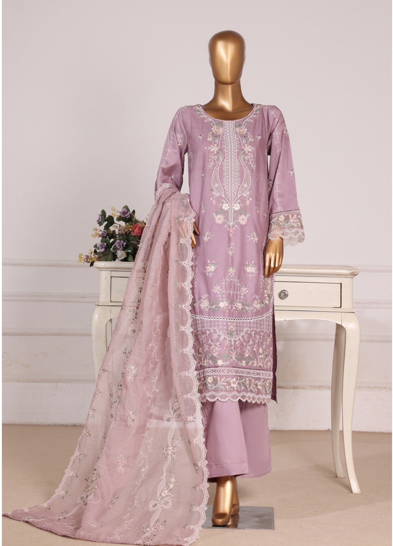 Binsaeed Lawn Embroided 3pc (D2512-A)