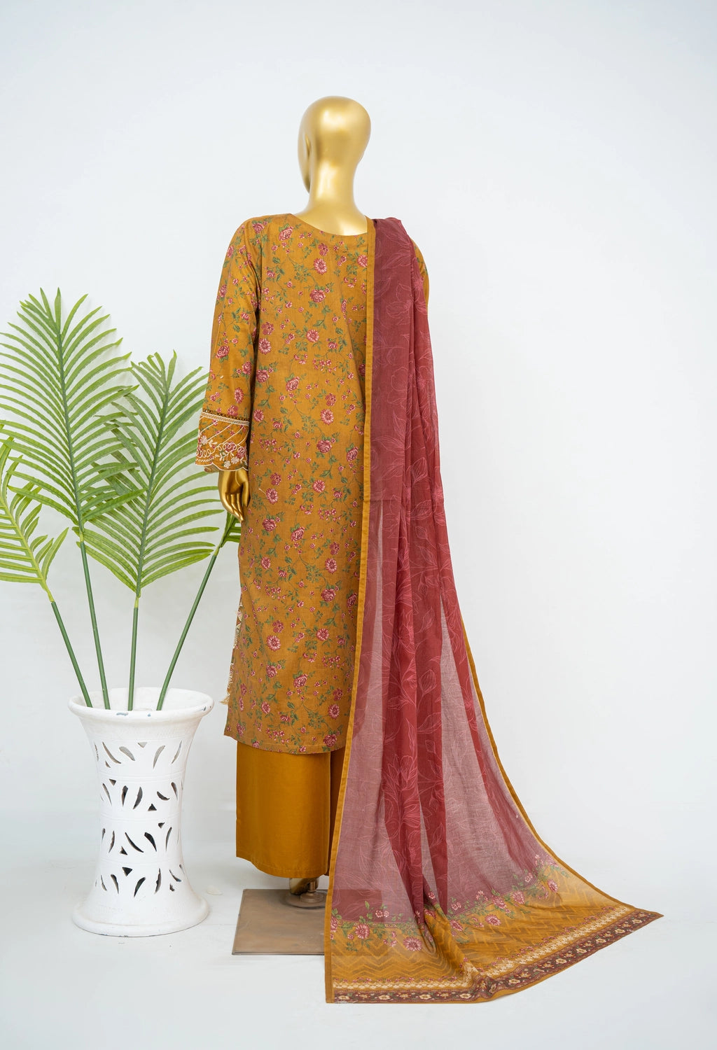 BIN SAEED EXCLUSIVE EMBROIDERED WITH BELLBOTTOM TROUSER 3PC COLLECTION