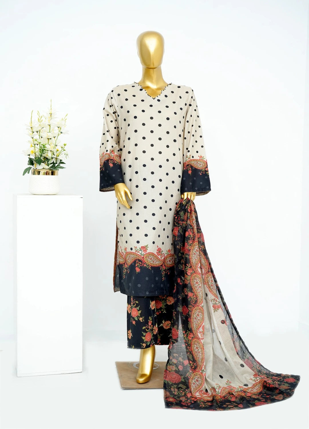 Binsaeed Printed Three piece LSM 0364