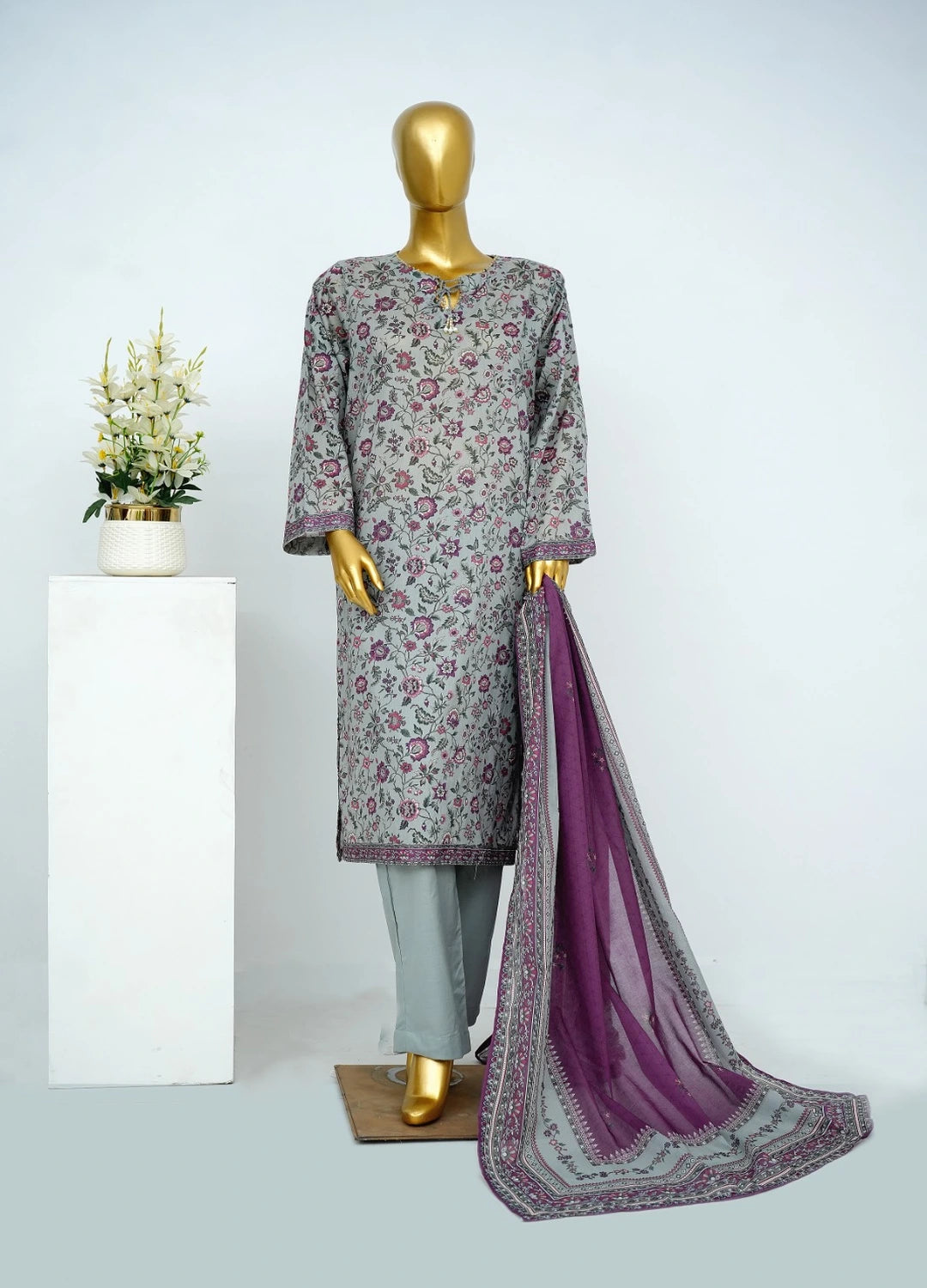 Binsaeed Printed Three piece LSM 0451