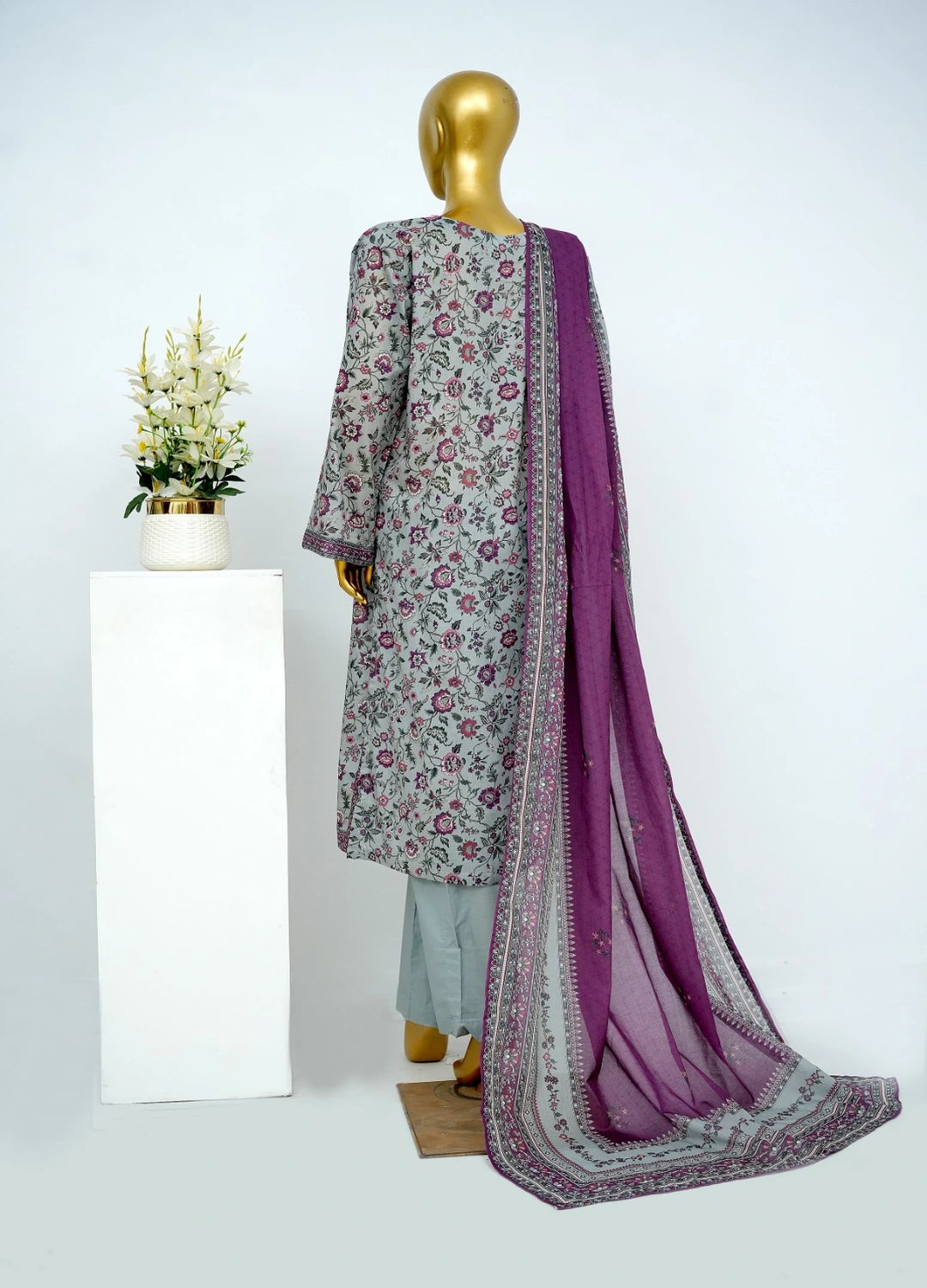 Binsaeed Printed Three piece LSM 0451