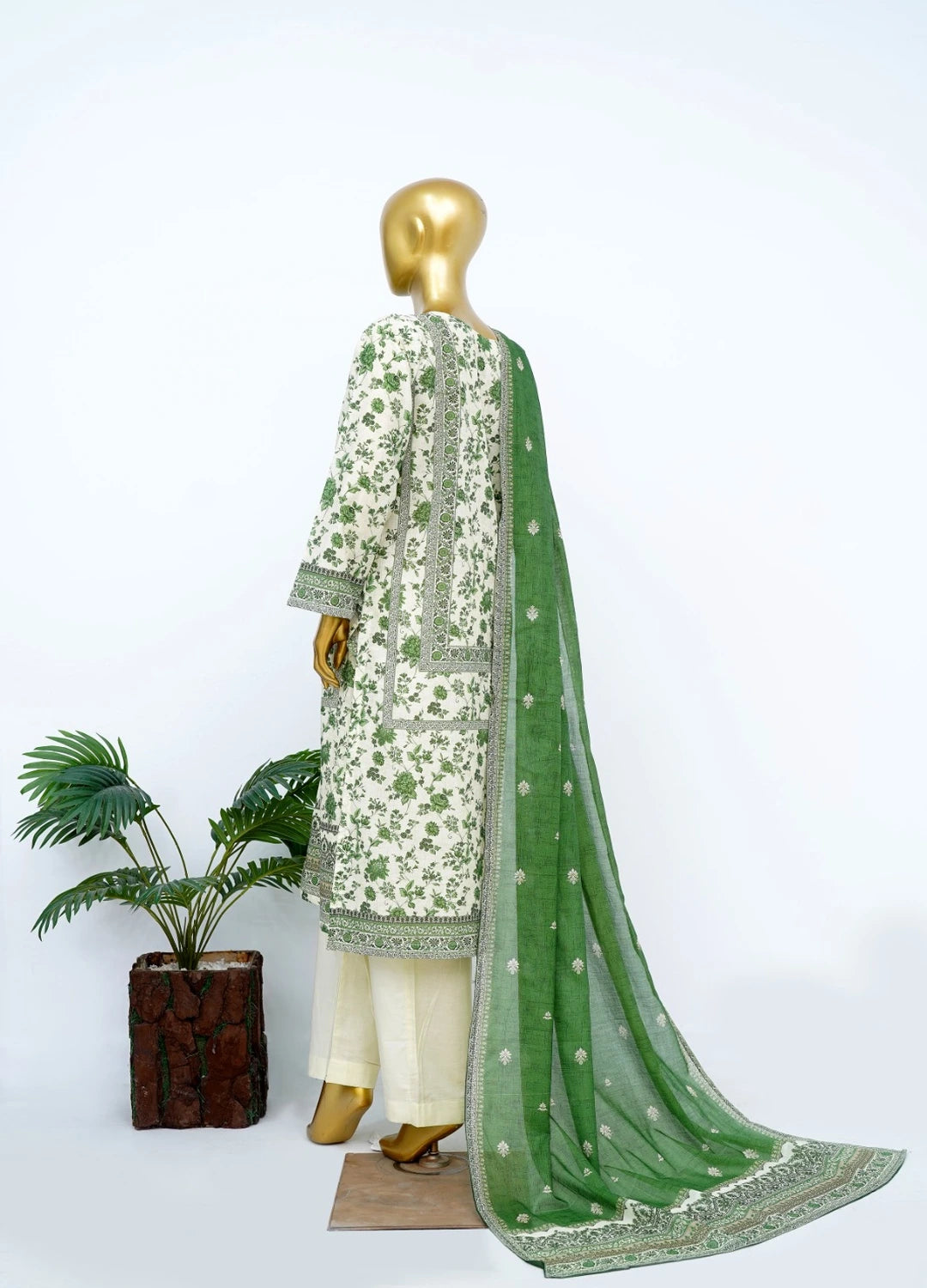 Binsaeed Printed Three piece LSM 0383