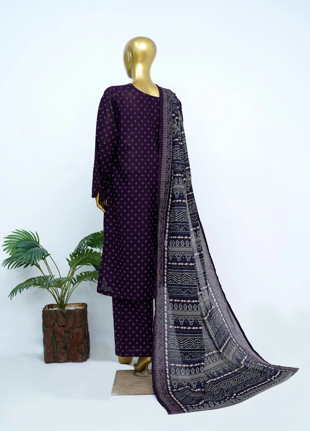 Binsaeed Printed Three piece LSM 0512