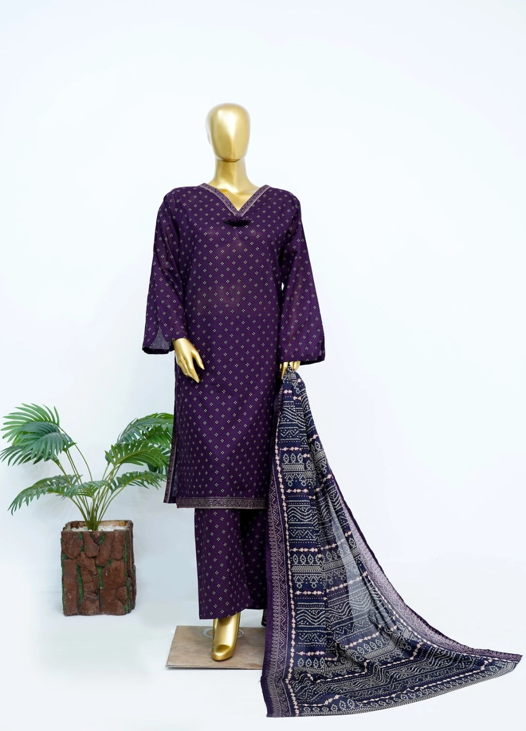 Binsaeed Printed Three piece LSM 0512