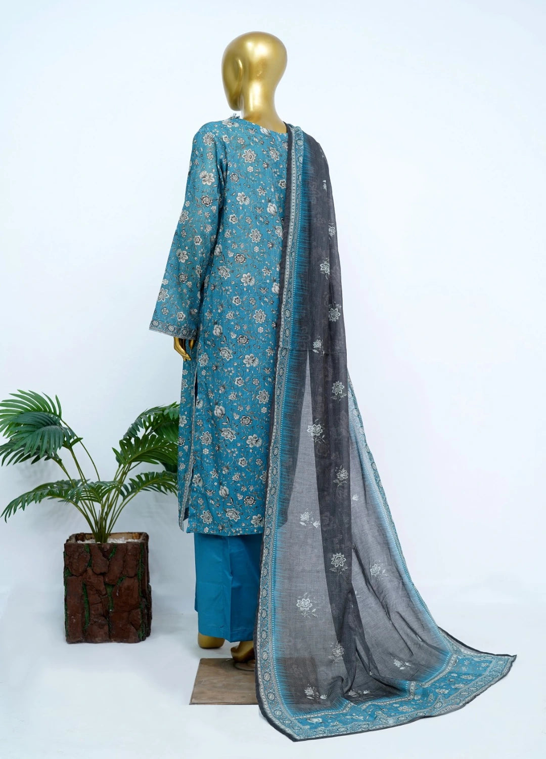 Binsaeed Printed Three piece LSM 0442