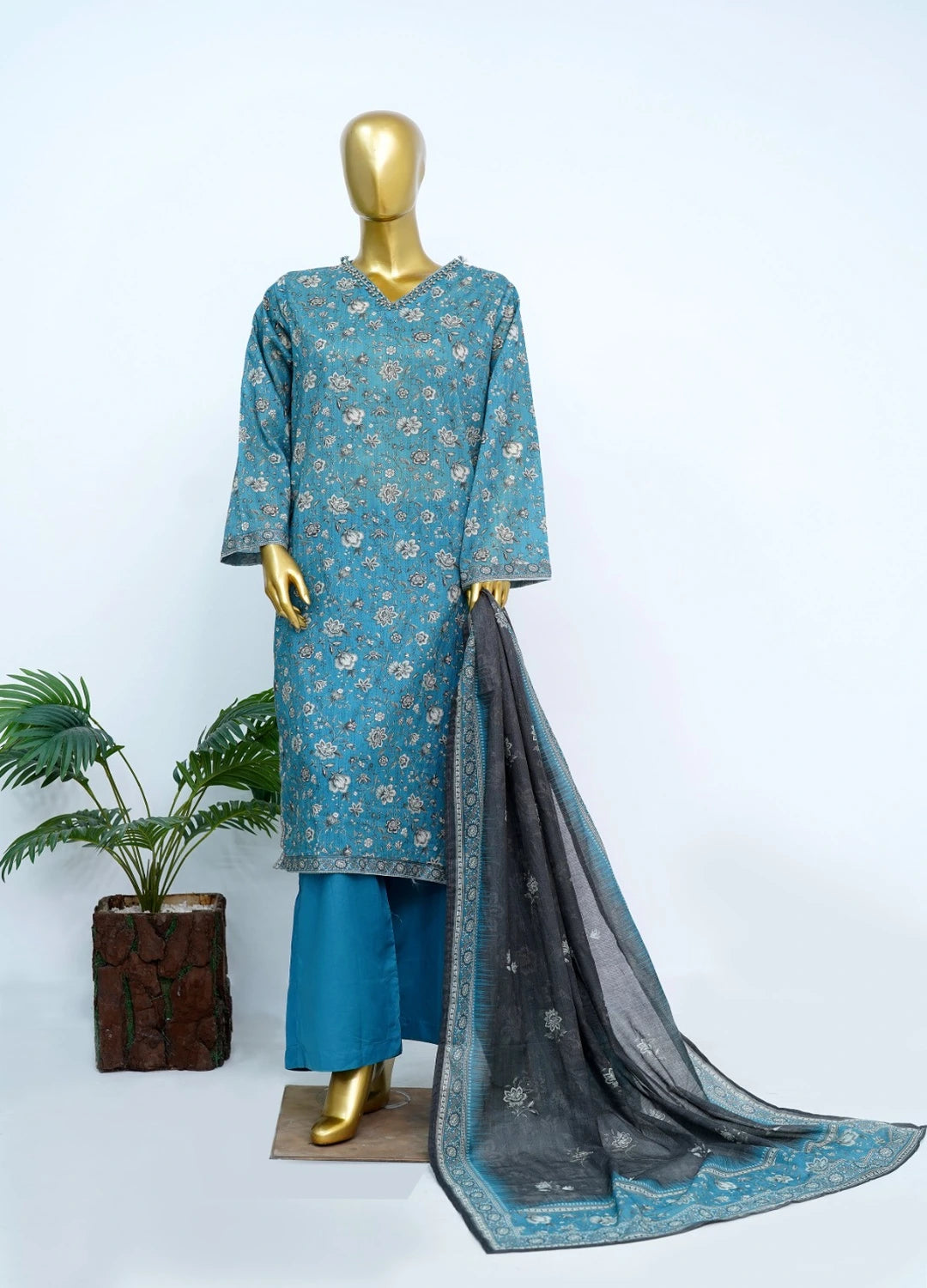Binsaeed Printed Three piece LSM 0442