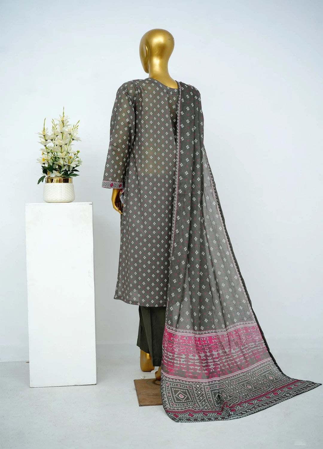 Binsaeed Printed Three piece LSM 0456