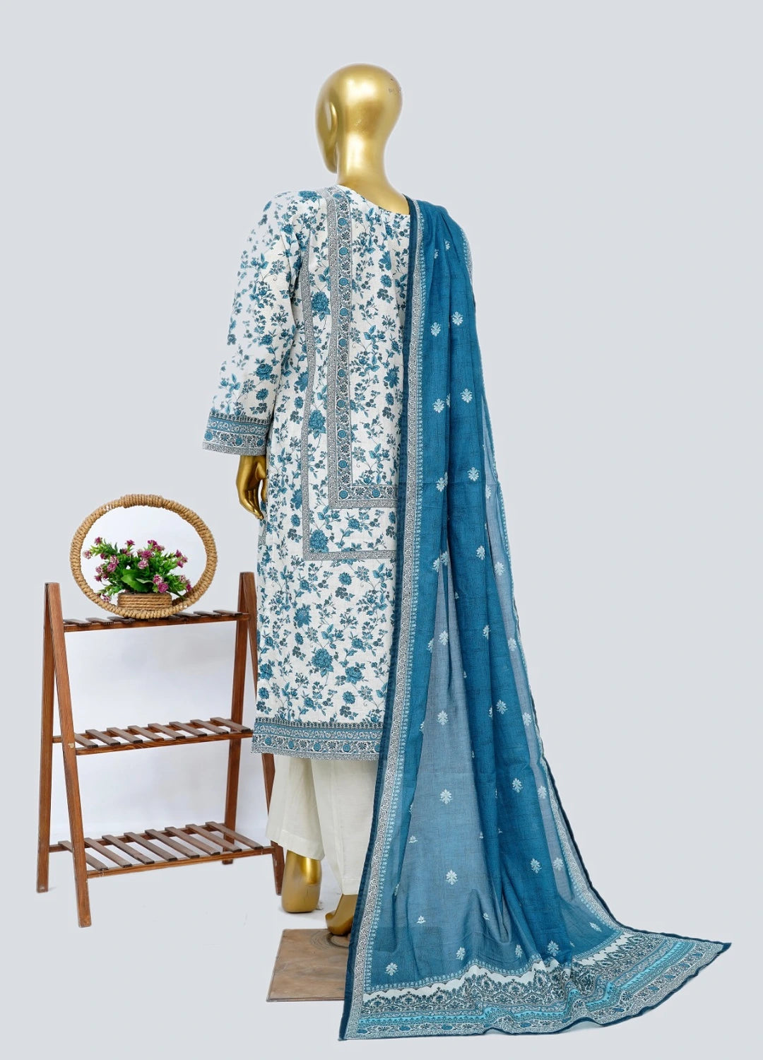 Binsaeed Printed Three piece LSM 0384