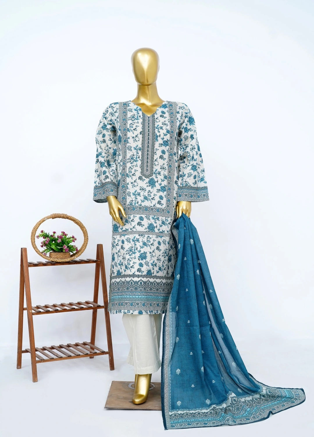 Binsaeed Printed Three piece LSM 0384
