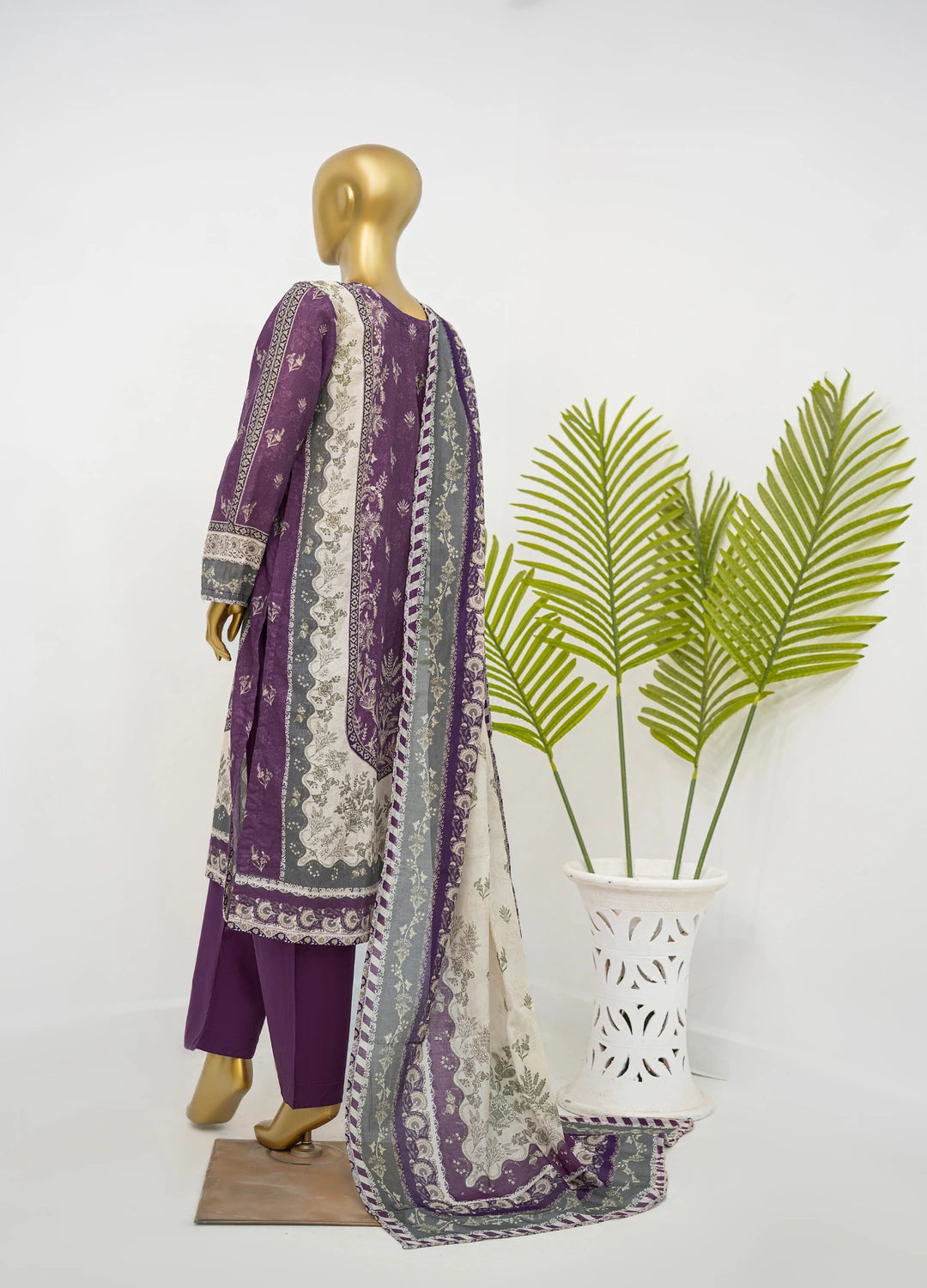 Binsaeed Printed Three piece LSM 0393