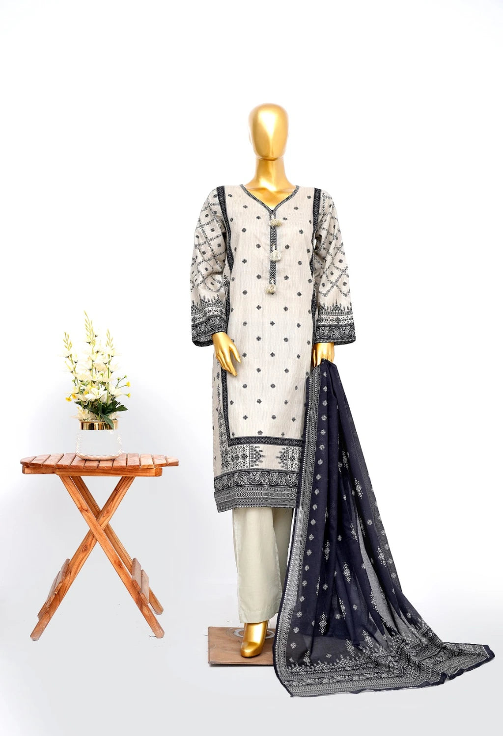 Binsaeed Printed Three piece LSM 0392