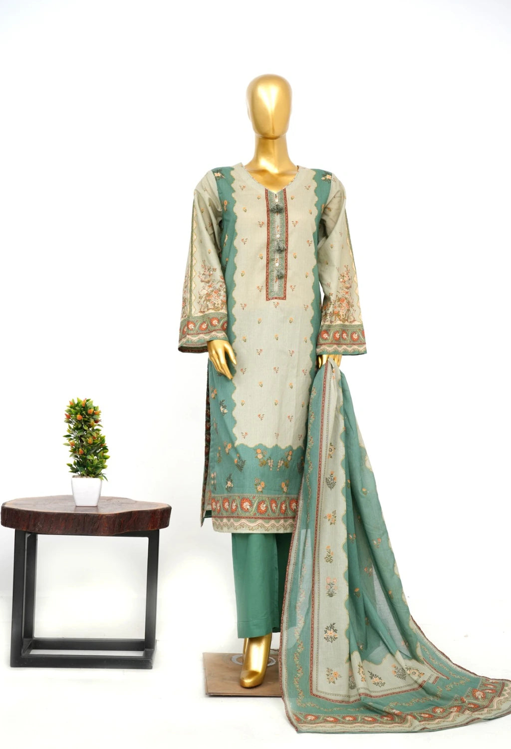 Binsaeed Printed Three piece LSM 0367