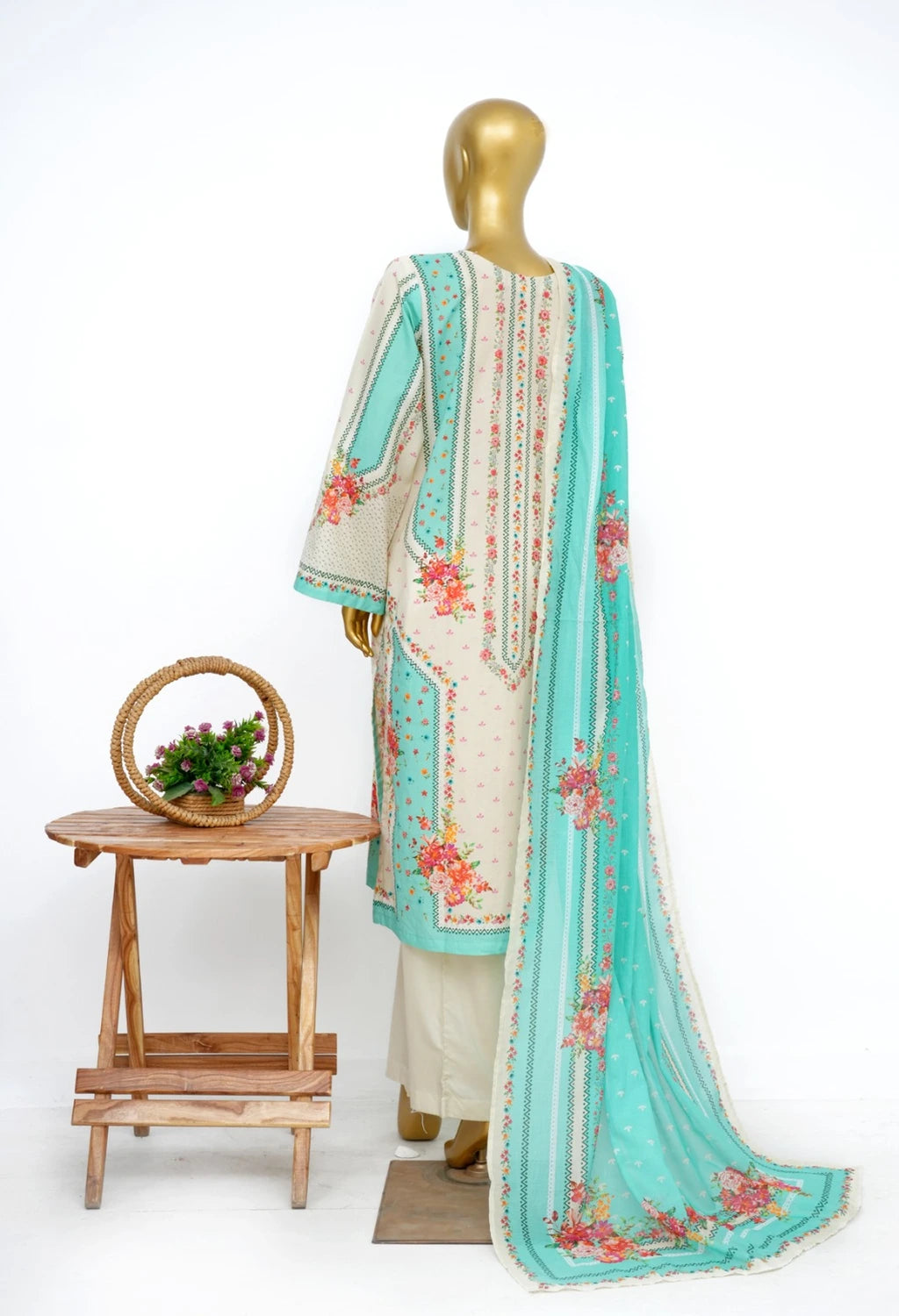 Binsaeed Printed Three piece LSM 0385