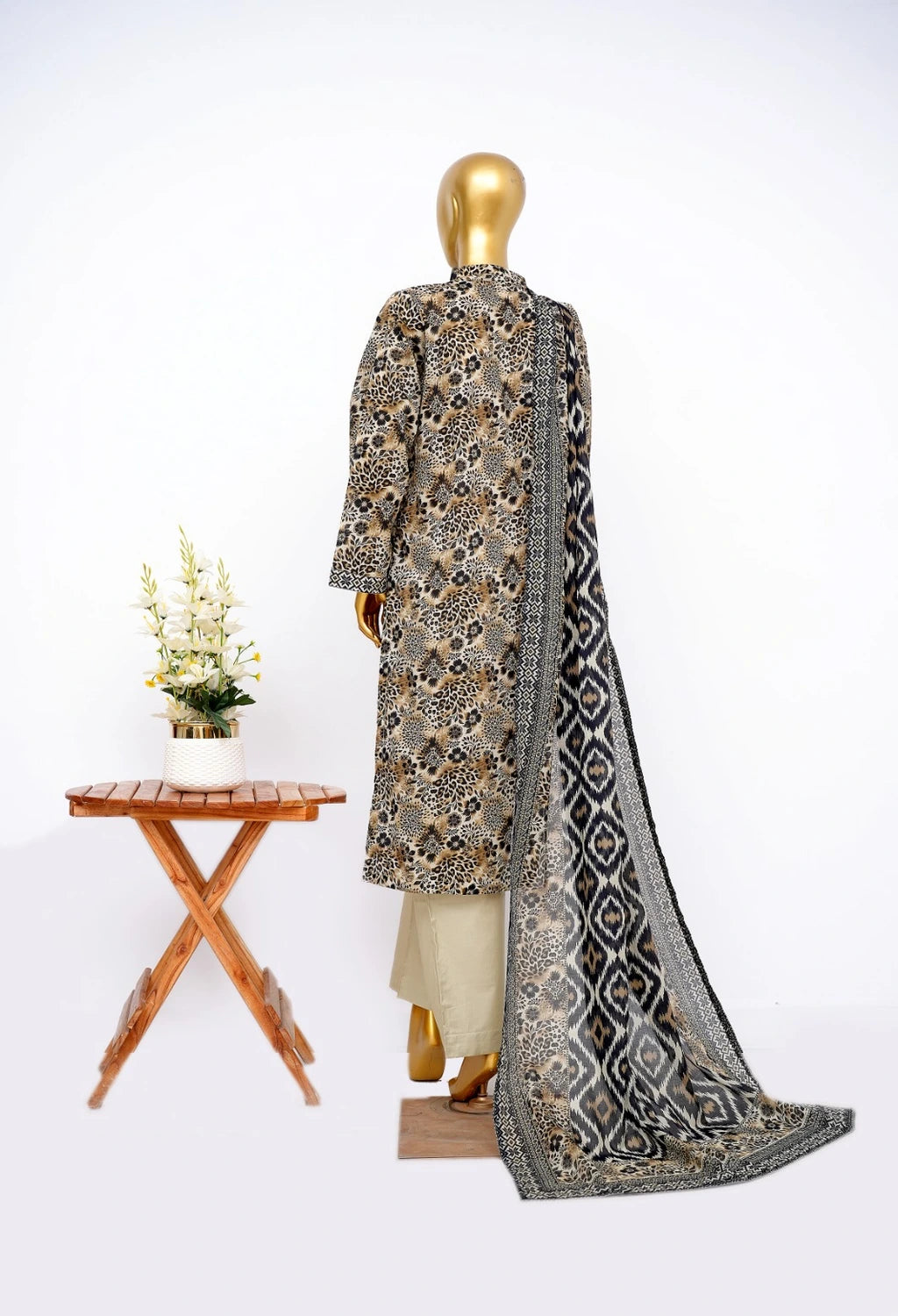 Binsaeed Printed Three piece LSM 0435