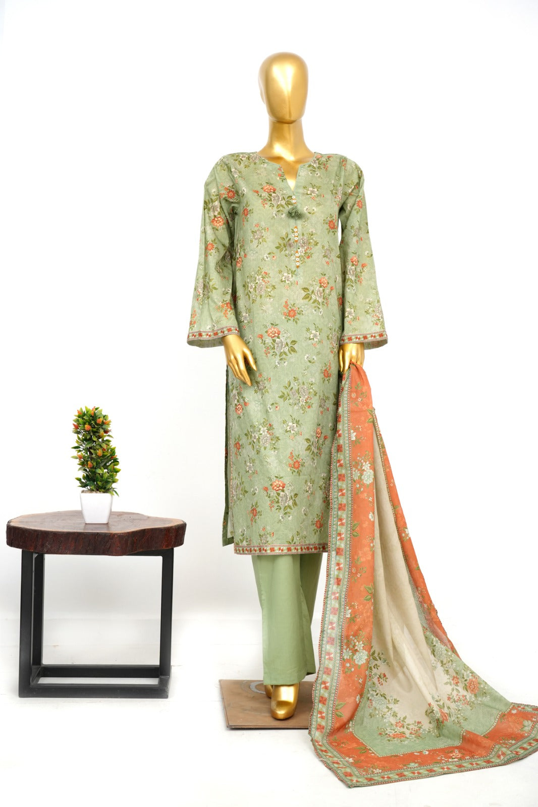 Binsaeed Printed Three piece LSM 0486