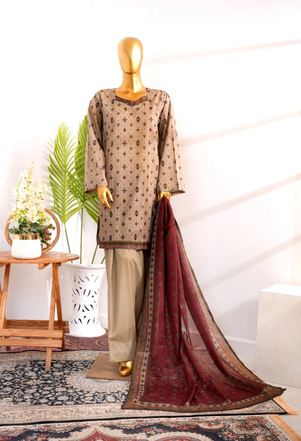 Bin Saeed Three Piece Farshi Exclusive