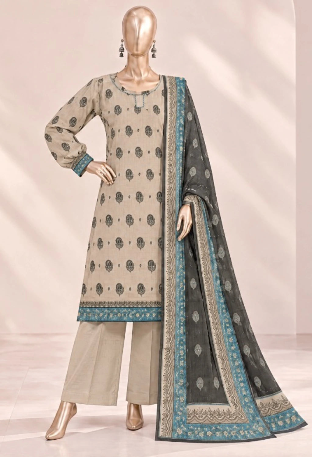 BIN SAEED PRINTED 3PC KHADDAR ROOHI COLLECTION