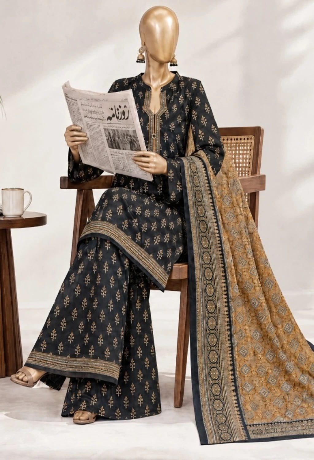 BIN SAEED PRINTED 3PC KHADDAR ROOHI COLLECTION