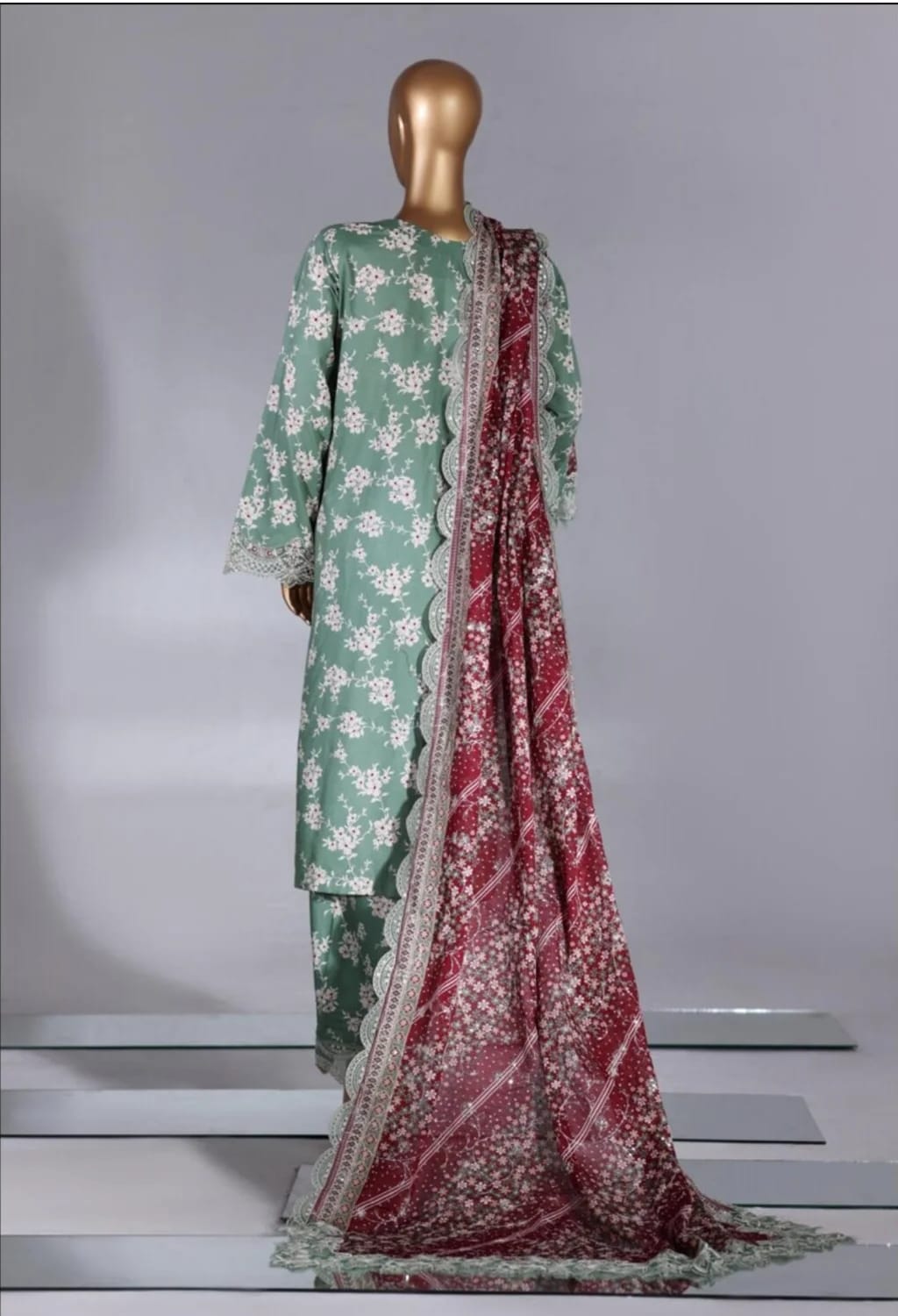 Binsaeed Lawn Embroided 3pc (NSM0186)