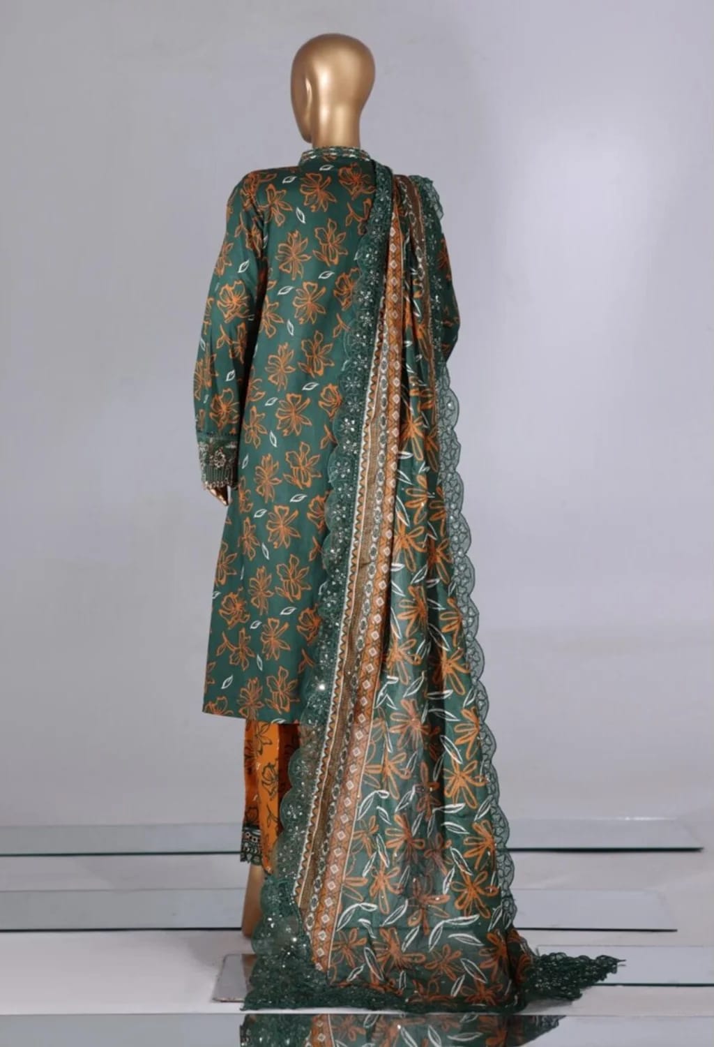 Binsaeed Lawn Embroided 3pc (NSM0208)