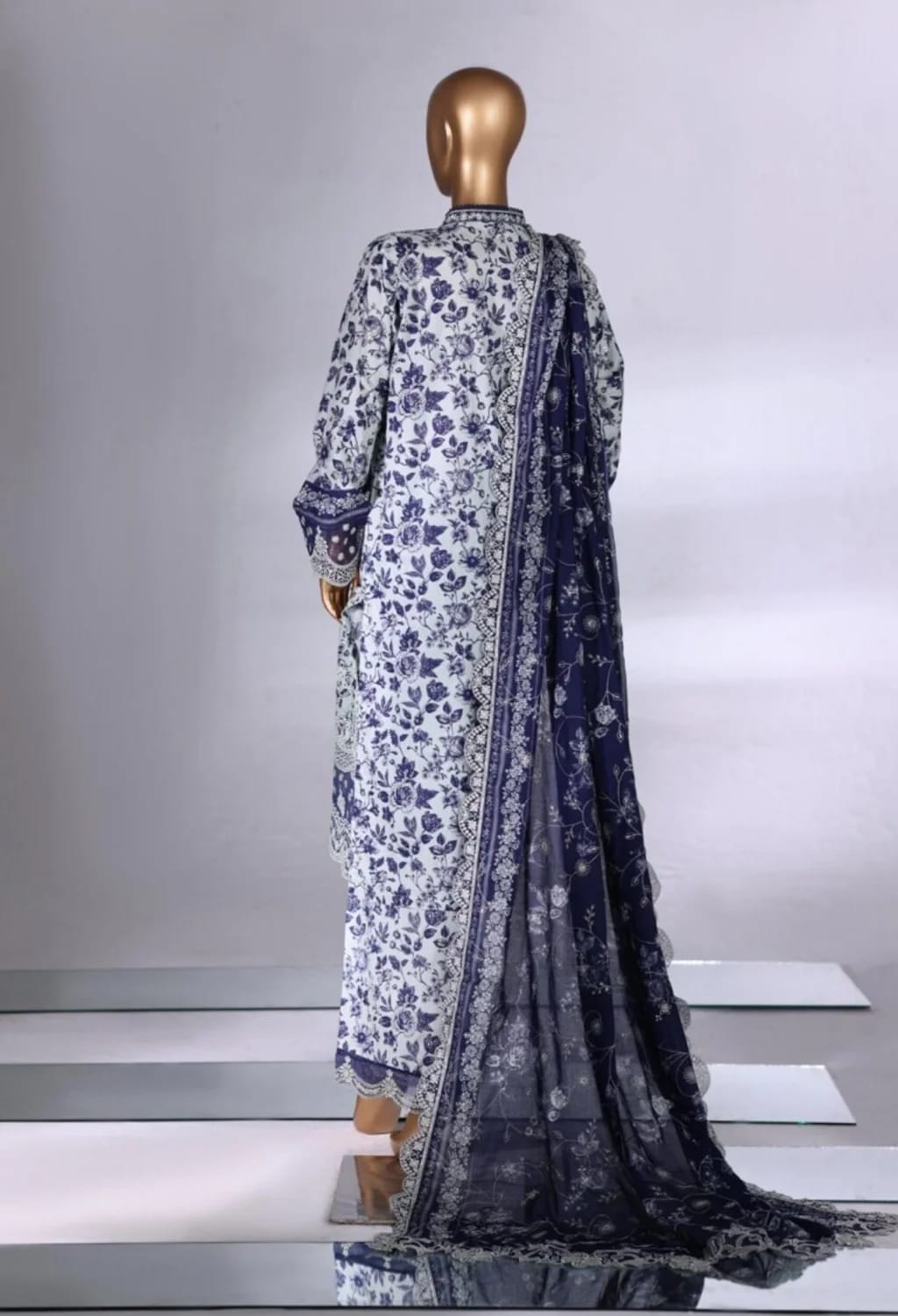 Binsaeed Lawn Embroided 3pc (NSM0187)