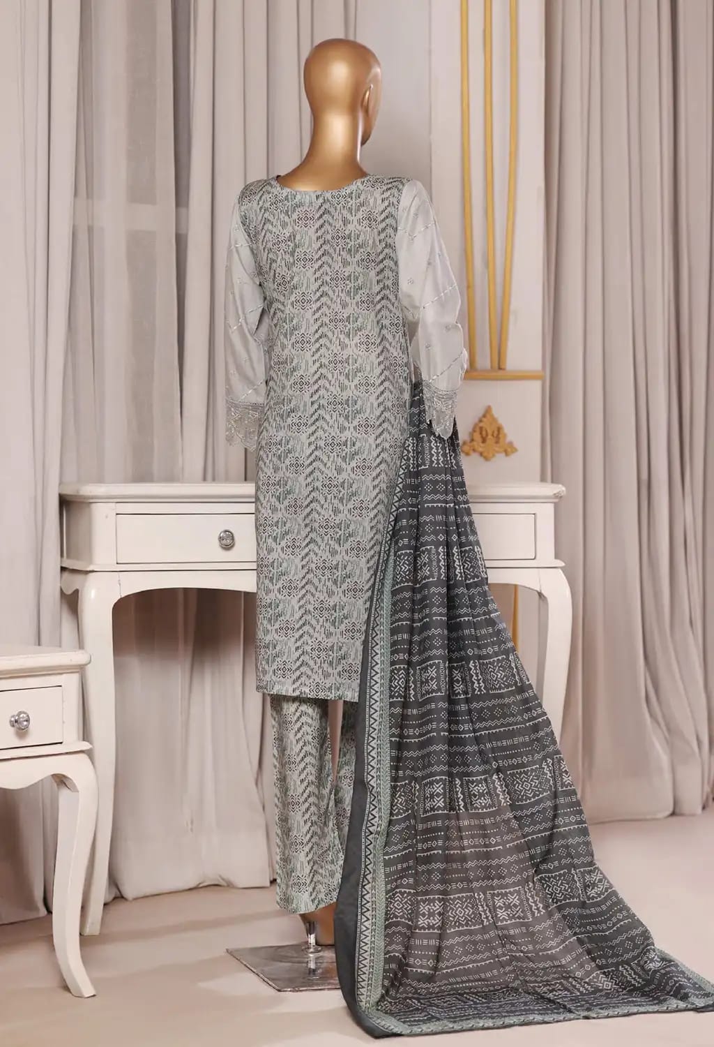 Binsaeed Lawn Embroided 3pc (NSM0157)