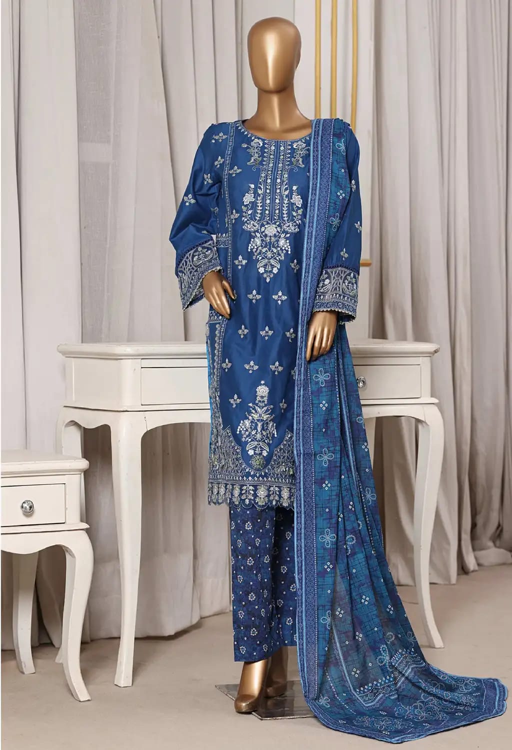 Binsaeed Lawn Embroided 3pc (NSM039)
