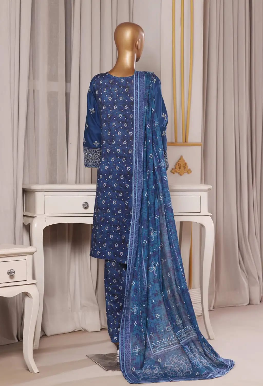 Binsaeed Lawn Embroided 3pc (NSM039)