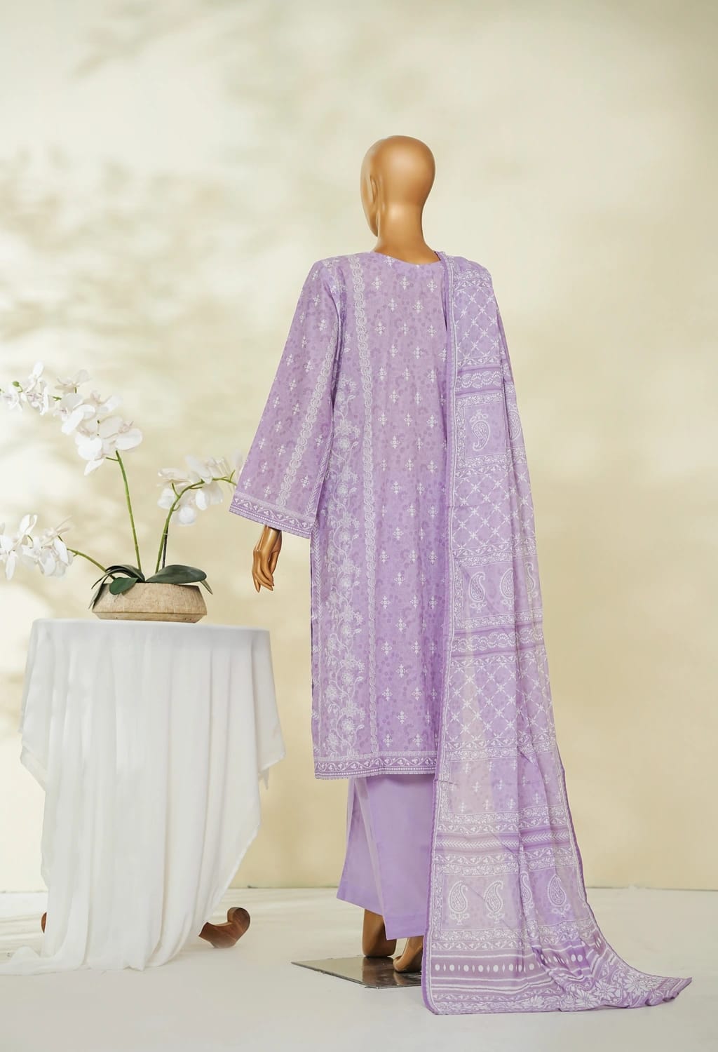 Binsaeed Lawn Printed 3pc (LSM136)
