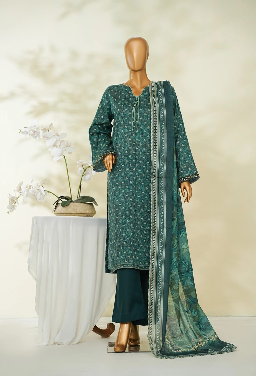 Binsaeed Lawn Printed 3pc (LSM113)