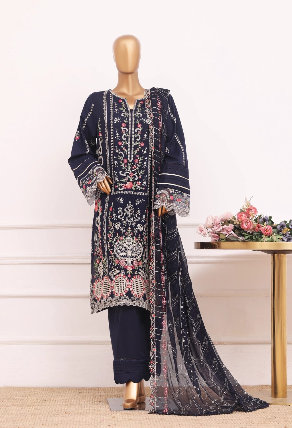Binsaeed Lawn Embroided 3pc (D2506)
