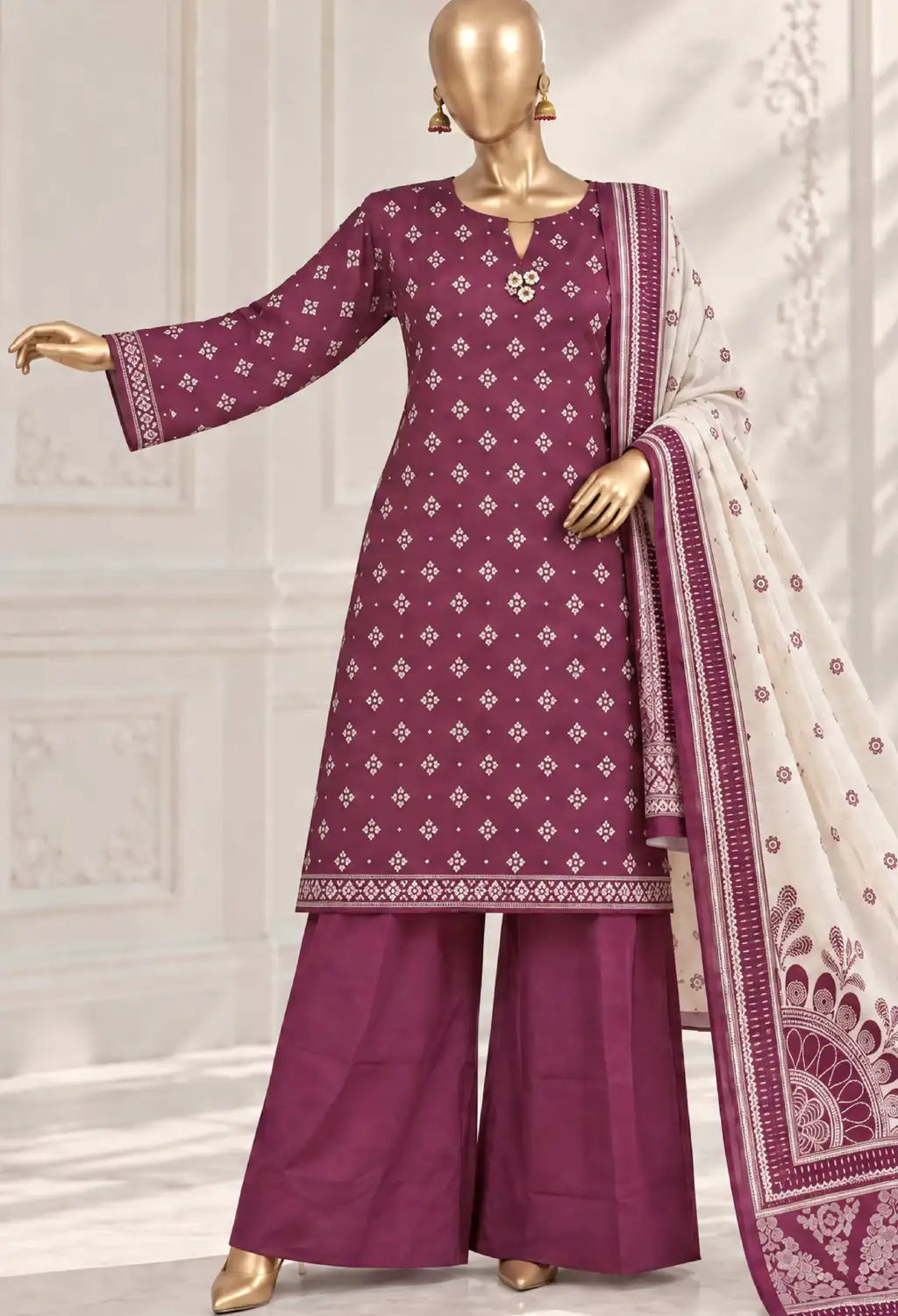 BIN SAEED PRINTED 3PC KHADDAR AURELIA COLLECTION
