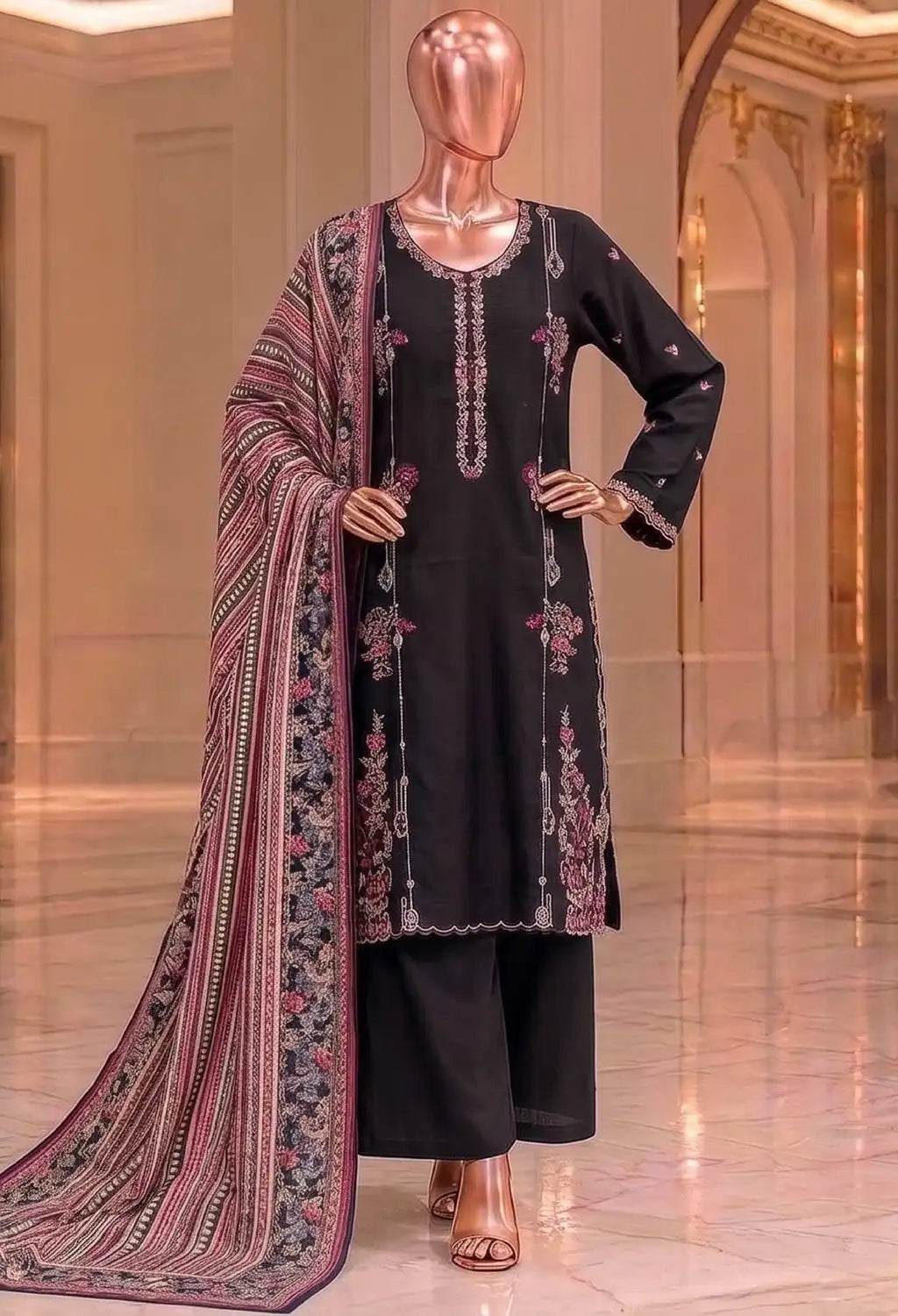 BIN SAEED 3PC EMBROIDERED KHADDAR AYZEL COLLECTION