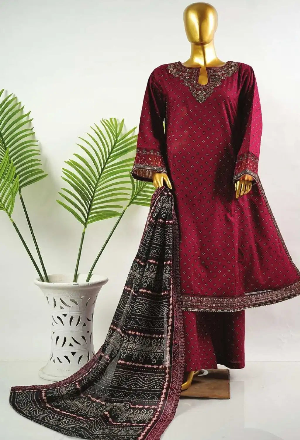 BIN SAEED EMBROIDERED FROCK 3PC COLLECTION