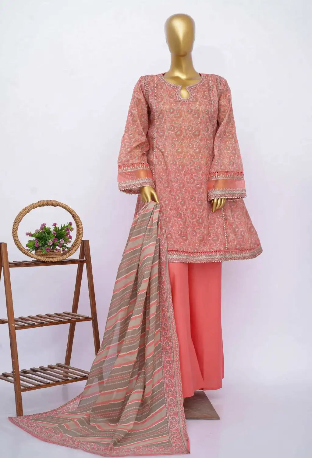 BIN SAEED MID SUMMER COTTON FROCK 3PC COLLECTION