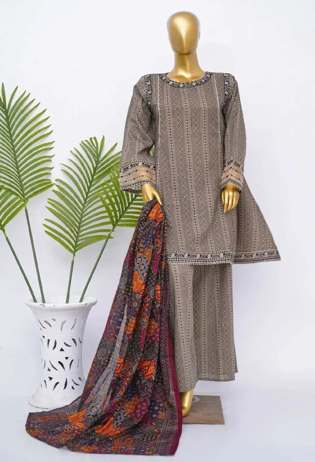 BIN SAEED MID SUMMER COTTON FROCK 3PC COLLECTION