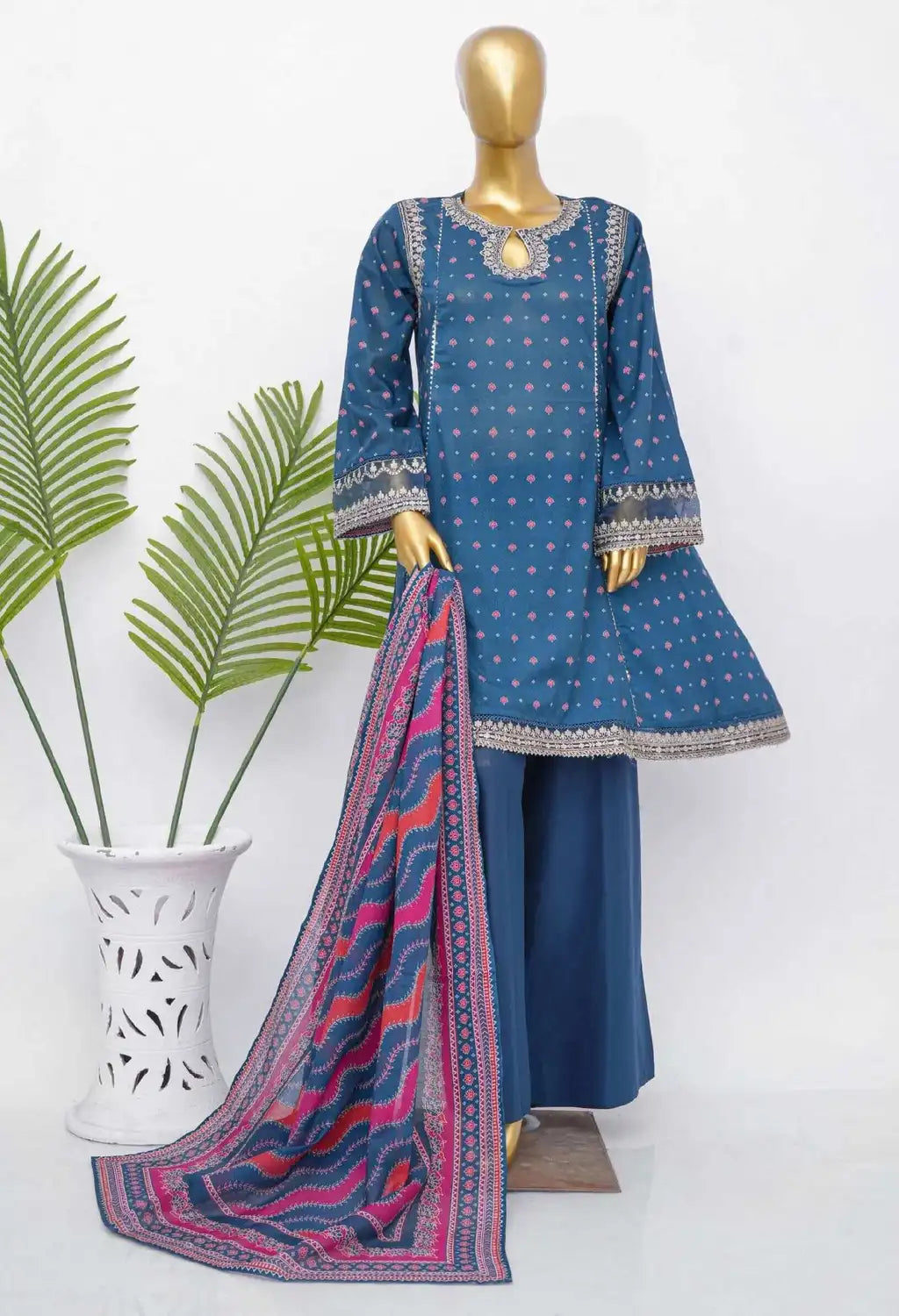 BIN SAEED MID SUMMER COTTON FROCK 3PC COLLECTION