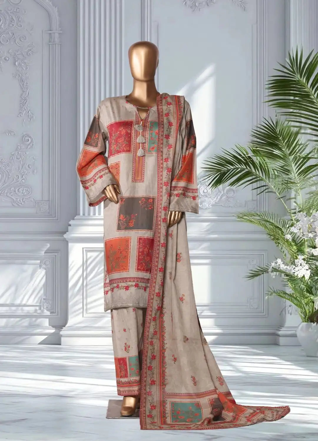 Binsaeed Printed Three piece P40